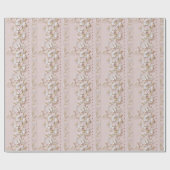 Papier Cadeau Fleurs Roses Vintage (Plat)