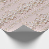 Papier Cadeau Fleurs Roses Vintage (Coin)