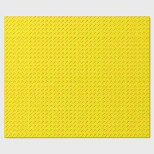 Papier Cadeau Fleurs Rouge Clair et Jaune (Plat)