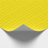 Papier Cadeau Fleurs Rouge Clair et Jaune (Coin)