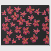 Papier Cadeau Fleurs rouges (Plat)