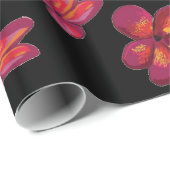 Papier Cadeau Fleurs rouges (Coin rond)