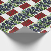 Papier Cadeau Fleurs rouges Abstraites fleurs florales noir rose (Coin)