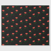 Papier Cadeau Fleurs rouges Coquelicots (Plat)