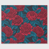 Papier Cadeau Fleurs rouges de waratah (Plat)