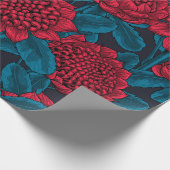 Papier Cadeau Fleurs rouges de waratah (Coin)