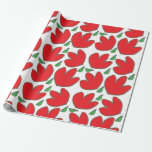 Papier Cadeau Fleurs rouges motif floral<br><div class="desc">Fleurs Rouges Papier à enveloppement Floral. fleurs rouges Abstraites vert feuille motif floral.</div>