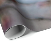 Papier Cadeau Fleurs Sakura Roses, Ciel Bleu, Nuage Blanc (Coin rond)