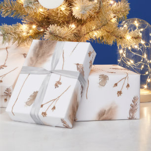 Papier Cadeau Fleurs sauvages bohèmes d'automne