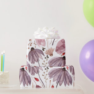 Papier Cadeau Fleurs sauvages bohèmes d'automne