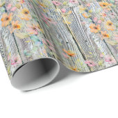 Papier Cadeau Fleurs sauvages botaniques de la grange (Coin rond)