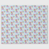 Papier Cadeau Fleurs sauvages chèvre de montagne blanche nature (Plat)