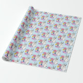 Papier Cadeau Fleurs sauvages chèvre de montagne blanche nature (Déroulé)