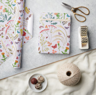 Papier cadeau fleurs sauvages de printemps