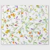 Papier Cadeau Fleurs sauvages de printemps été (Plat)