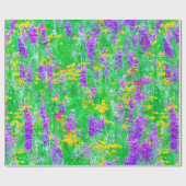Papier Cadeau Fleurs sauvages d'été dans un champ vert (Plat)