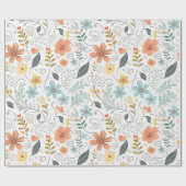 Papier Cadeau Fleurs sauvages d'été et tourbillons ID1064 (Plat)