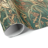 Papier Cadeau Fleurs sauvages d'inspiration française, vintage,  (Coin rond)