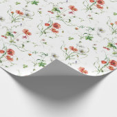 Papier Cadeau Fleurs sauvages en blanc (Coin)