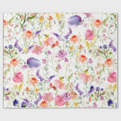 Papier Cadeau Fleurs sauvages fantastiques| Aquarelle (Plat)