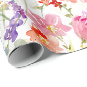 Papier Cadeau Fleurs sauvages fantastiques| Aquarelle (Coin rond)