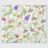 Papier Cadeau Fleurs Sauvages Mariage Anniversaire Fête de Maria (Plat)