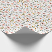 Papier Cadeau Fleurs sauvages peintes sur fond blanc (Coin)