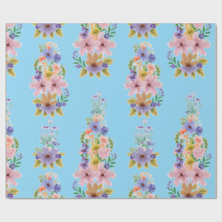 Papier Cadeau Fleurs sauvages rose jaune orange sur Arrière - pl