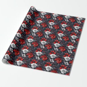 Papier Cadeau Fleurs sombres et lunaires