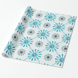 Papier Cadeau Fleurs spirales rétro Choisissez votre couleur Arr