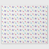 Papier Cadeau Fleurs sur l'enveloppe de cadeau blanche pointue (Plat)