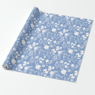 Papier Cadeau Fleurs sur net 01.bx4 Lblue BG