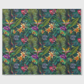 Papier Cadeau Fleurs tropicales (Plat)