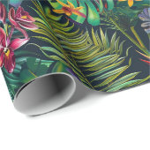 Papier Cadeau Fleurs tropicales (Coin rond)