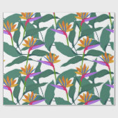 Papier Cadeau Fleurs tropicales de l'oiseau de paradis à motifs (Plat)