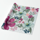 Papier Cadeau Fleurs tropicales de rouleaux de papier à envelopp (Déroulé)