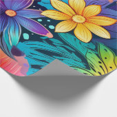 Papier Cadeau Fleurs tropicales rose et violet (Coin)