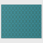Papier Cadeau "Fleurs turquoise" vintage motif arabesque (Plat)