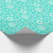 Papier Cadeau Fleurs turquoise vintages (Coin)