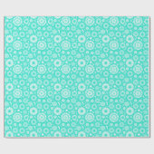 Papier Cadeau Fleurs turquoise vintages (Plat)