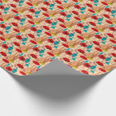 Papier Cadeau Fleurs, vases et bouteilles motif (Coin)