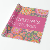 Papier Cadeau Fleurs vertes roses et citron vert - Fête des mari (Déroulé)