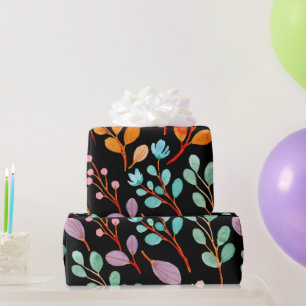 Papier Cadeau Fleurs Vintage Aquarelle tendance