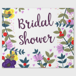 Papier Cadeau Fleurs Vintage pour Baby Shower de Mariée