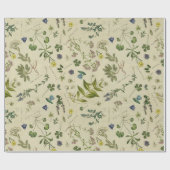 Papier Cadeau Fleurs Vintages botaniques Illustrations Motif (Plat)