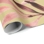 Papier Cadeau Fleurs vintages et Feuilles (Coin rond)