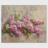 Papier Cadeau Fleurs vintages Lilac Peinture Découpage (Plat)