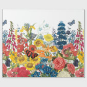 Papier Cadeau fleurs vintages modernes (Plat)