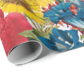 Papier Cadeau fleurs vintages modernes (Coin rond)