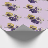 Papier Cadeau Fleurs vintages/victoriennes de pensée (Coin)